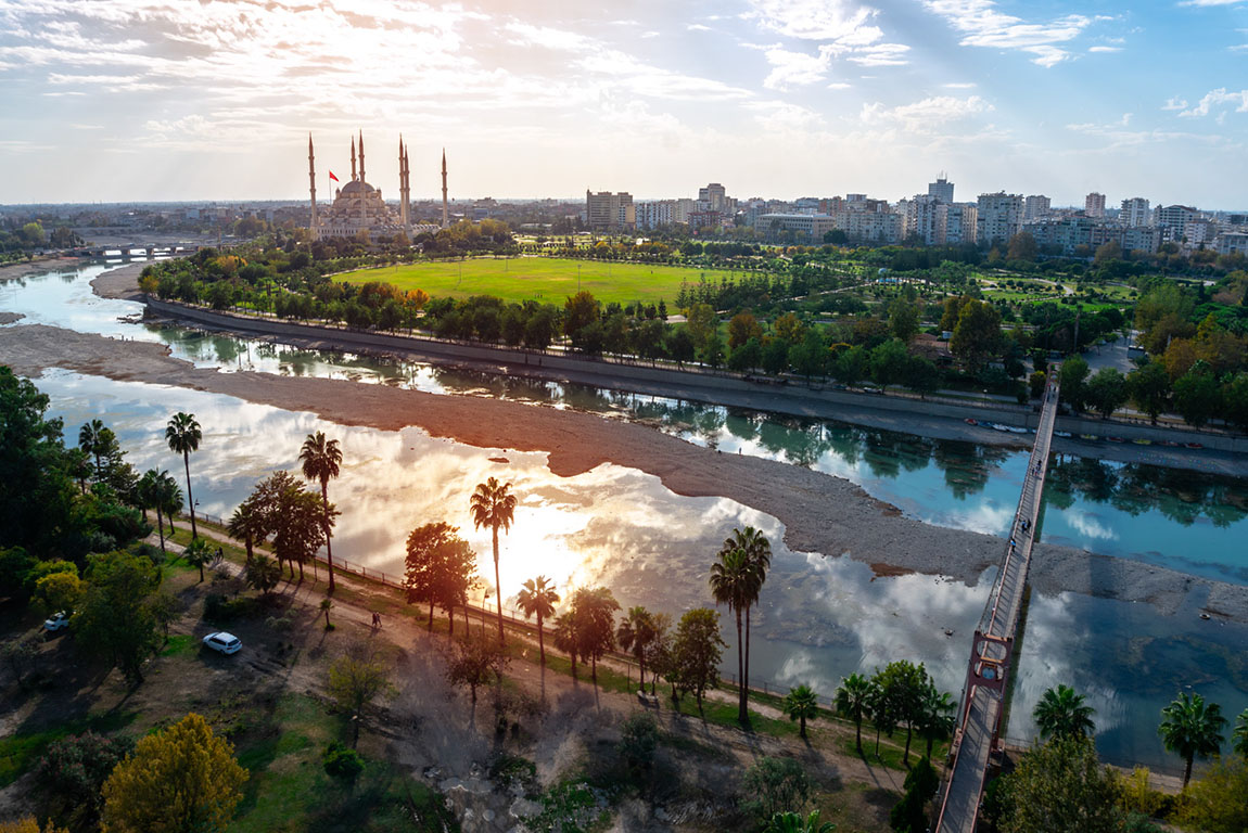 Castle Snake in Adana, Turkey. Old castle ruins.