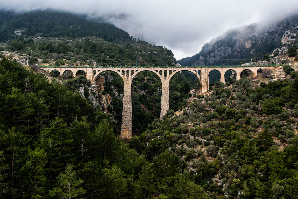 Castle Snake in Adana, Turkey. Old castle ruins.