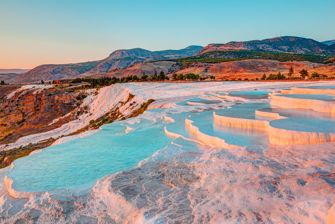Majestic well preserved Greco-Roman Theater at Pamukkale.