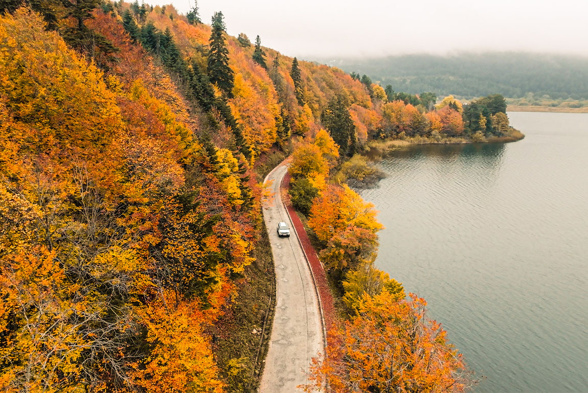 Beautiful landscape of Lake Sapanca. It is a fresh water lake in Turkey, between the Gulf of Izmit and the Adapazari Meadow. Sapanca Lake is located on a tectonic hole.