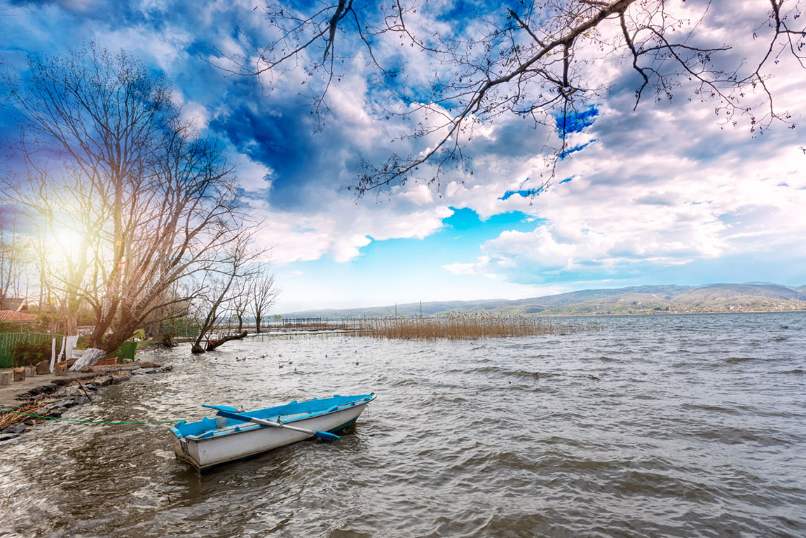 Beautiful landscape of Lake Sapanca. It is a fresh water lake in Turkey, between the Gulf of Izmit and the Adapazari Meadow. Sapanca Lake is located on a tectonic hole.